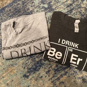 2 Men’s beer themed t-shirts large